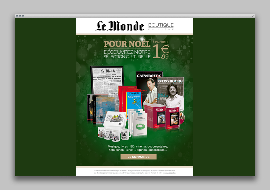 Création emailing promotionnel Le Monde
