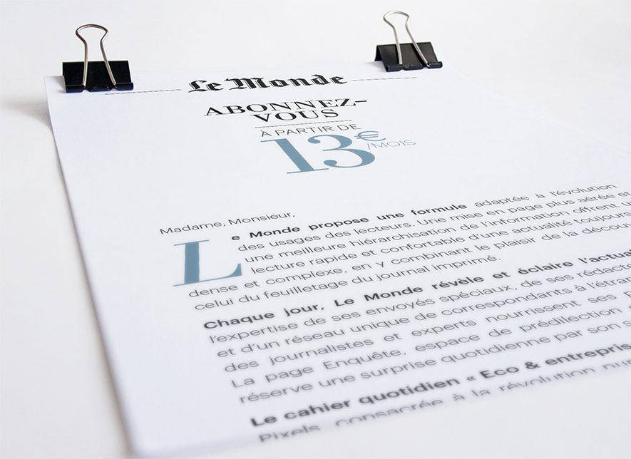 Création mailing abonnement Le Monde