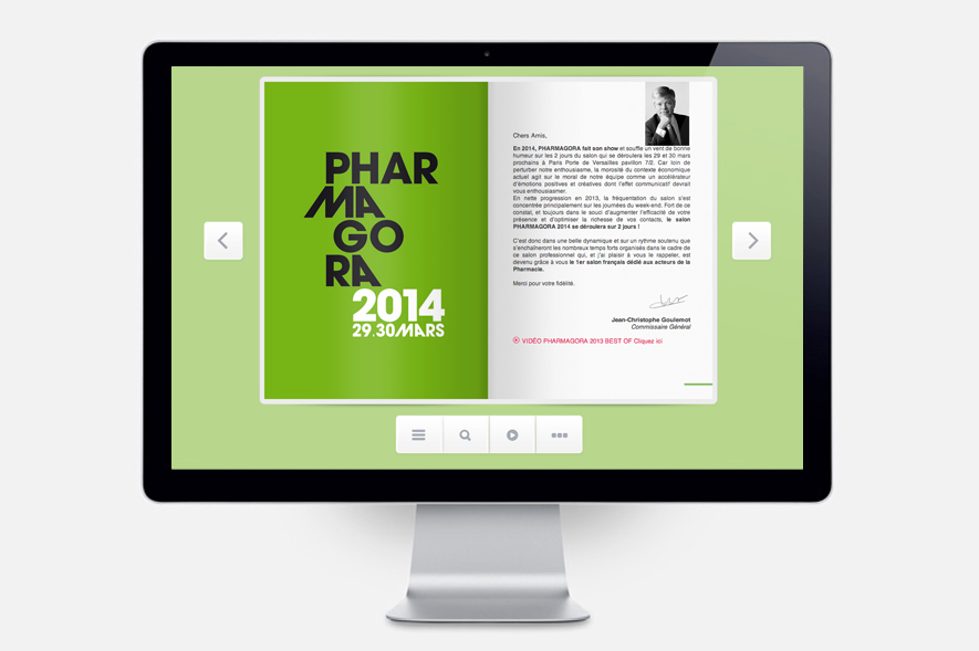 identité visuelle du salon Pharmagora 2014 - PHARMAGORA - Ynfluence - agence de communication globale Paris 