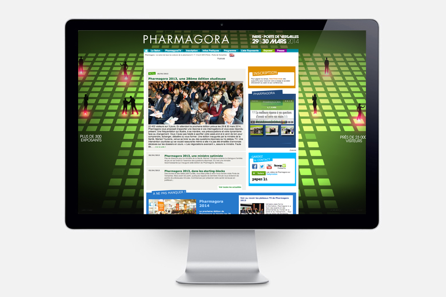 identité visuelle du salon Pharmagora 2014 - PHARMAGORA - Ynfluence - agence de communication globale Paris 