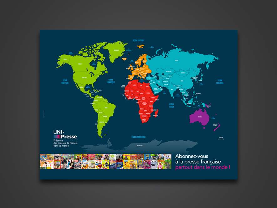 Campagne internationale abonnement Presse Française - Uni-Presse - Ynfluence - agence de communication globale Paris 