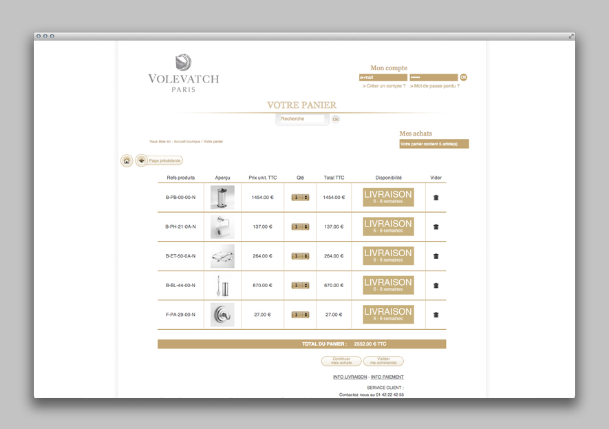 Volevatch - création site Ecommerce